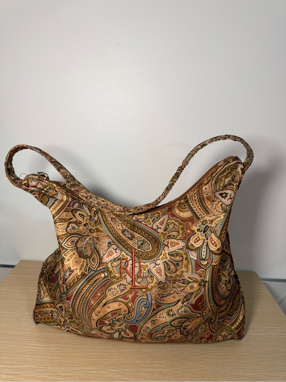 Ralph Lauren Paisley Shoulder Bag in Brown and Tan
